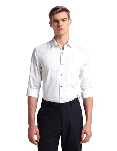 Image of Arrow Slim Fit Mens Formal Shirt - 100% Cotton, Breathable & Comfortable, Full Sleeves Shirts for Men