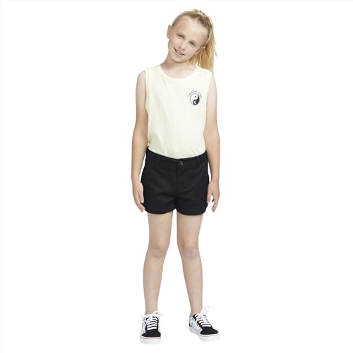 Short chino Volcom noir avec tissu extensible et poches fonctionnelles pour fille