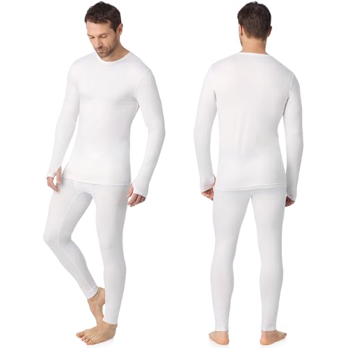 Image of Cuddl Duds Lightweight 2 Piece Active Base Layer Matching Sets for Men | Everyday Activewear, Long Sleeve Top & Leggings, Gym Workout & Fitness Clothes, Breathable Moisture Wicking Lounge Set