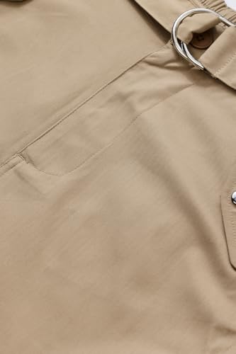 Image of SNITCH Men Cargo Pants | Relaxed Fit Wide-Leg Utility Wear | 100% Polyester with Herringbone Texture & Multiple Utility Pockets | Durable Design for Casual & Everyday Wear