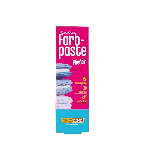 DECOCINO Farbpaste Flieder – 20 g – Lebensmittelfarbe, ideal zum Einfärben von Kuchen, Fondant und Cremes – AZO-frei und glutenfrei DECOCINO Farbpaste Flieder – 20 g – Lebensmittelfarbe, ideal zum Einfärben von Kuchen, Fondant und Cremes – AZO-frei und glutenfrei