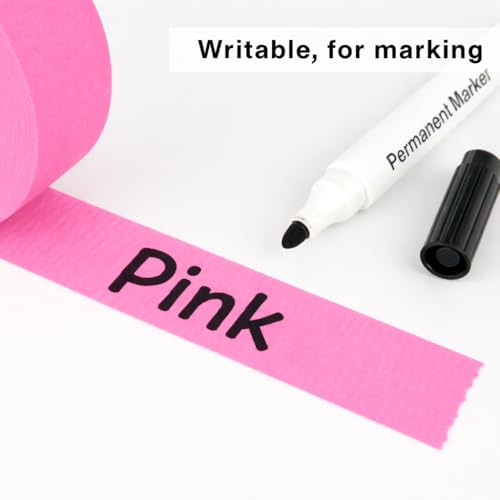 Image of 2 Pack Pink Painters Tape - Masking Tape 1 Inch Wide - Multi-Surface, Smart Adhesion, Indoor & Outdoor - 180FT Total - Paint Tape for DIY, Labeling, Art, Car, General Purpose (#3910)