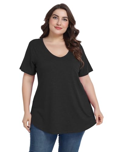 Image of BELAROI Women Plus Size Tops V-Neck Tunics Shirts