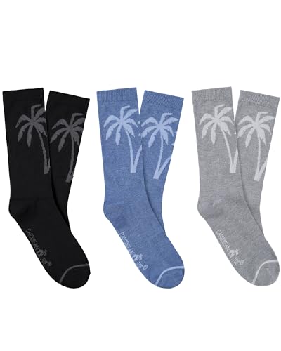 CARIBBEAN JOE Men's Dress Socks, Solid Pattern, 3 Pack, Non-Slip Thin, Multi, One Size