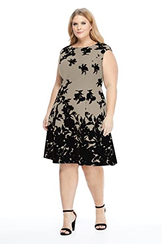 Image of London Times Womens Dresses Cap Sleeve Fit and Flare - Elegant Summer Cocktail Graduation Garden Party Wedding Guest Dress