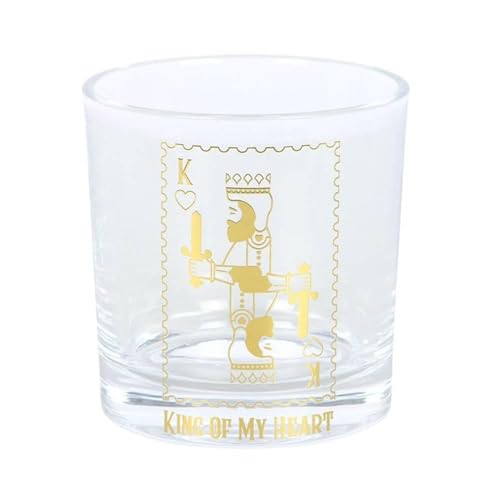 Something Different King Of My Heart Glass (One Size) (Clear/Gold)