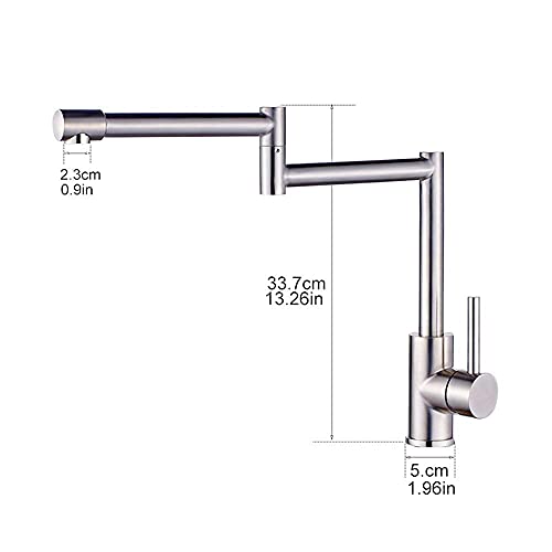 Robinet mural pour évier devant fenêtre avec bec pliable rotatif