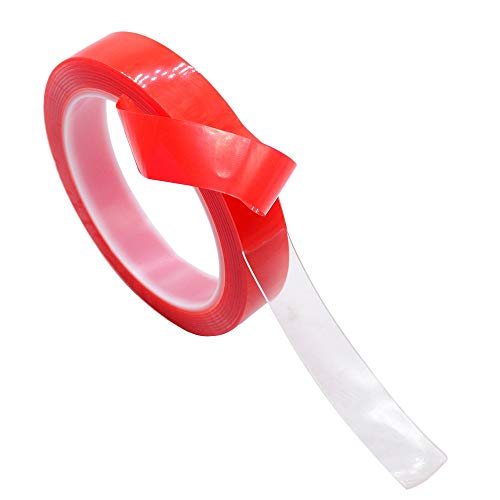 Preisvergleich Produktbild Doppelseitiger Acrylklebstoff Starker hochklebender Auto Doppelseitiger Klebstoff Transparent Nahtloses doppelseitiges Klebeband Wasserdicht - Rot - 12 mm breit, 3 Meter lang