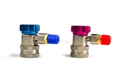 Image of R134a Quick Coupler Adapters, R134a Manifold Gauge Adapters and Hose Fittings HP and LP Connectors for R134a R410a R22 Car AC System, 1 /4 inch SAE Flares