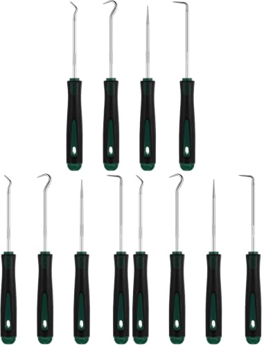 Image of WILLBOND 4 Pcs Pick and Hook Set Precision Automotive Mechanic Picks Tools Set for Car Oil Seal Hooks Puller Remover Tools(6.5 Inches,Dark Green) (Pack of 3)