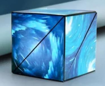 Image of ZURATO Shape Shifting Box Puzzle Cube, Shifting Shape Magic Cube Puzzle Toy, Multiple Structure Creativity Puzzle Cube for Kids and Adults, Size- 6.5 x 6.5 x 6.5 cm (Blue)