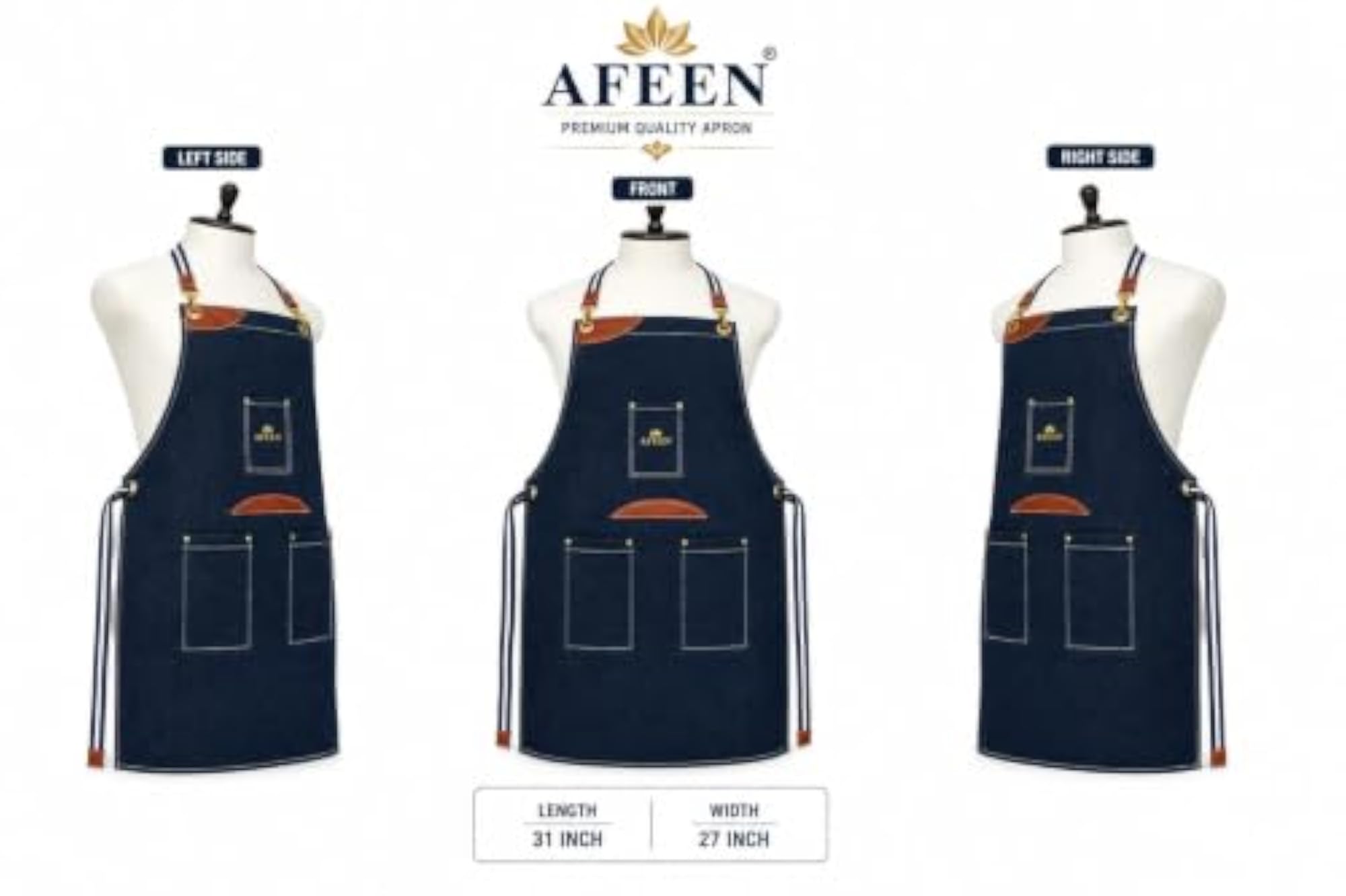 Adjustable Denim Style Kitchen Apron for Men and Women