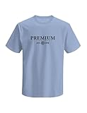 m bleu motobecane Jack&Jones Premium T-shirt pour adulte Coupe normale Col rond Manches courtes