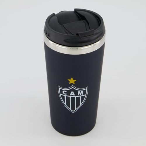 Copo Térmico Inox Emborrachado Atlético Galo Oficial 450ml Presente Brasfoot
