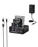 4 Bay NVMe M.2 & SATA SSD/HDD Hard Drive Docking Station, ICY BOX USB-C 10Gbps NVMe Reader, SATA to M.2 NVMe enclosure, 2.5/3.5 Hard Drive Dock Station Up to 48TB, Individual Power Switches, Tool-Free