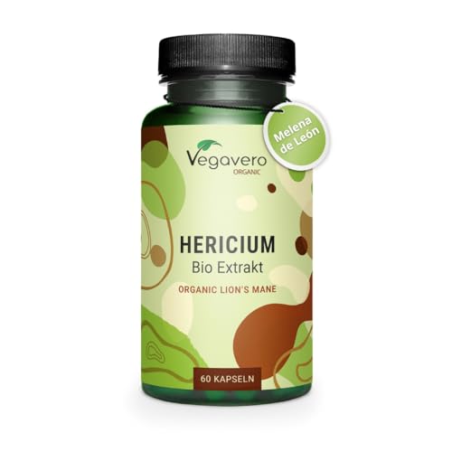 Lions Mane BIO | 10.000 mg | Melena de Leon | 50% POLISACÁRIDOS | Sistema Inmunitario + Digestion | EXTRACTO HERICIUM | Sin Aditivos & Vegano | Vegavero®