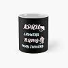 April Showers Bring May Flowers Classic Mok – 11 oz voor koffie, thee, chocolade goud latte