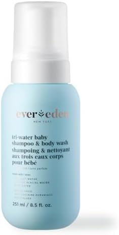 Evereden Tri-Water 2-in-1 Cooling Baby Shampoo and Body Wash: Gentle Cleansing with Coconut, Oceanic Glacial, and Aloe Waters | Soothing