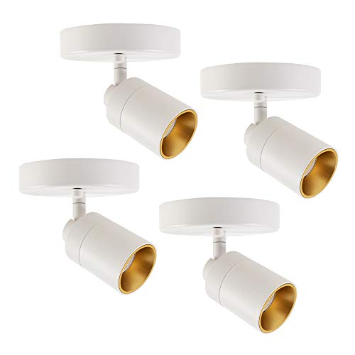 Vidalite LED Monopoint Sconce Adjustable Flush Mount Spot Light with Rotating Head for Living Room Dining and Office, 4-Pack, White, 4 Vidalite LED Monopoint Sconce Adjustable Flush Mount Spot Light with Rotating Head for Living Room Dining and Office, 4-Pack, White, 4
