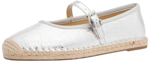 Michael Kors Women's Lynn Ballet Espadrille, Silver, 9