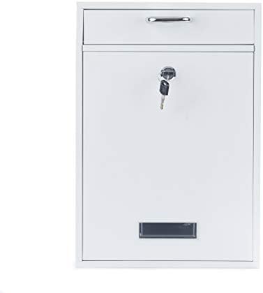 Wall Mounted Locking Vertical Dropbox Mailbox - Safe and Secure (Large) | Made with Galvanized Steel