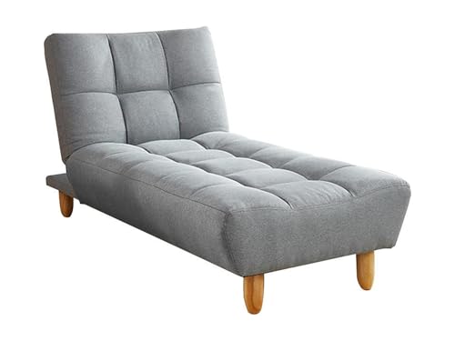 Vente-unique - Méridienne clic clac en Tissu Gris Esteban