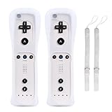 TechKen Wii Controllers 2 Pack - Remote with Silicone Case and Wrist Strap for Wii U