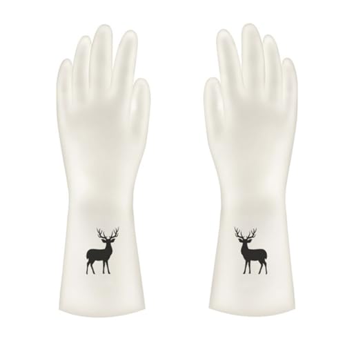 DIRBAK ​Gants longs en caoutchouc pour la vaisselle, la cuisine et les tâches ménagères – Réutilisables, antidérapants, sans danger pour le latex pour femmes et hommes​ (S)