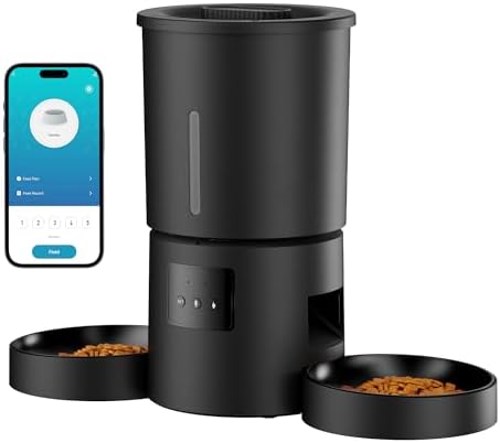 Double Automatic Cat Feeder & App: 5L Automatic Dispenser with 2....