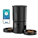 Automatic Cat Feeder with 2 Bowls: 5L Automatic Cat Feeder for 2 Cats with 2.4G WiFi & App Timer for Dry Food - AONBOY Dual Bowl Design for Mult Cats & Dogs - Black