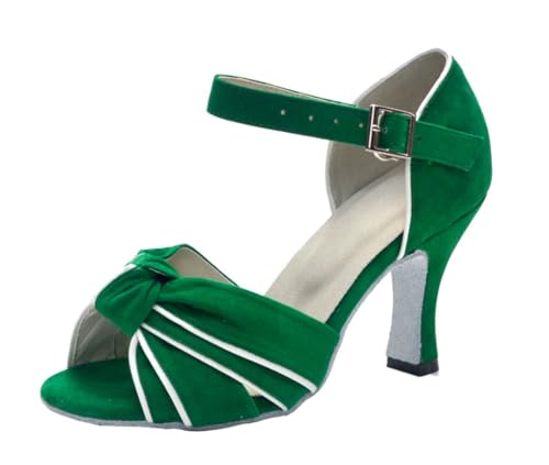 Chaussures de danse de salon latine confortables pour femme avec talon stable en daim