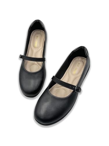 Image of BEST TRENDY Women's Comfort Pointed Toe Skimmer Ballet Flats Shoes Women's Oxfords Mary Jane T-Strap Oxford Shoes