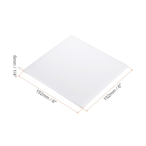 Image of 6 inch x 6 inch x 1 /4 inch HDPE Plastic Sheet, High Density Polyethylene Sheet Cutting Board White Solid Block, [for DIY, Home Floor]