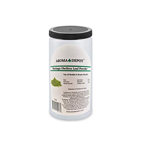 1 lb JAR Moringa Oleifera Leaf Powder 100% Natural Raw From India Non-GMO and Gluten Free Great for Smoothies, Tea, Drinks & Recipes The Miracle Tree