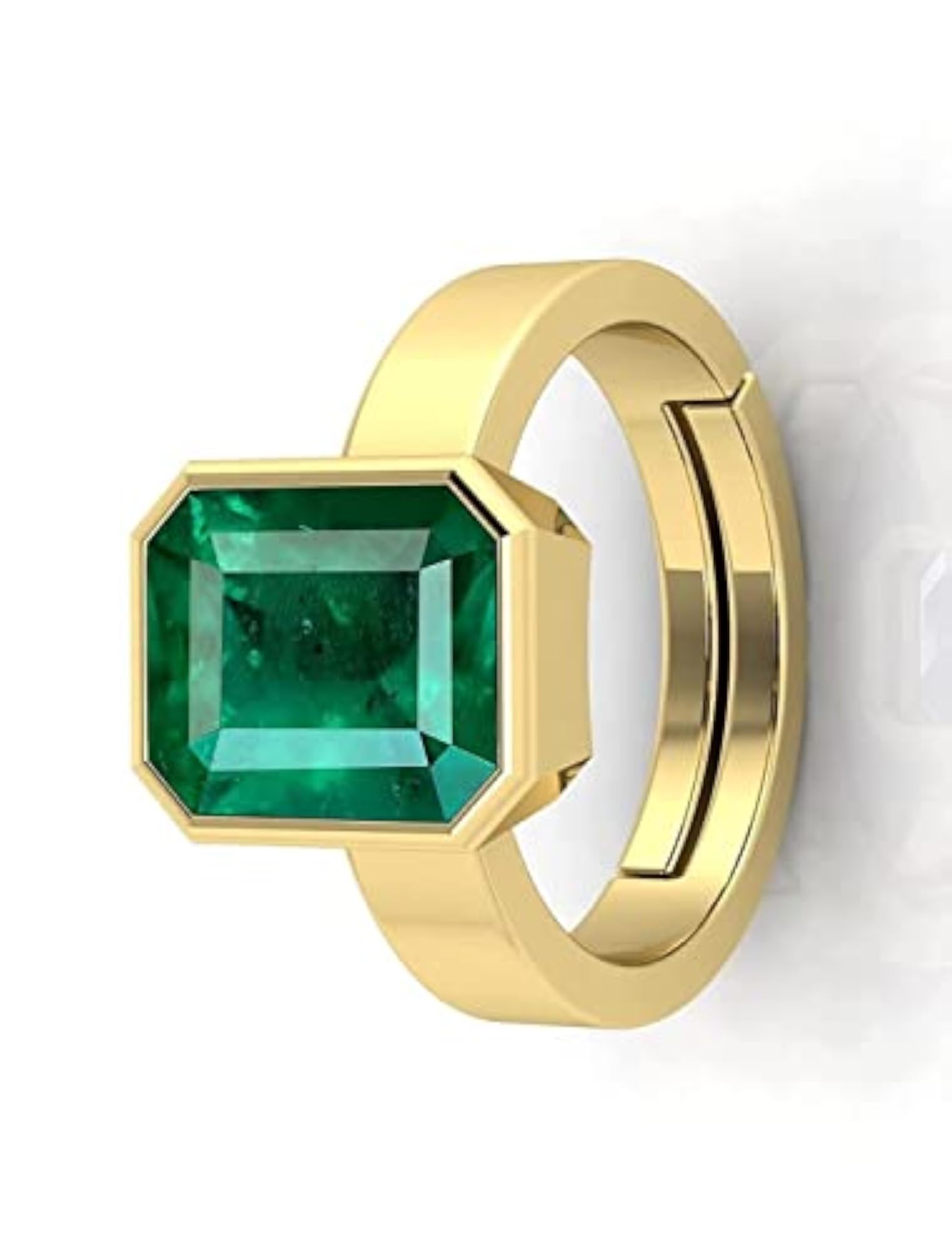 15.00 Ratti Certified Natural Emerald Panchdhatu Adjustable Ring