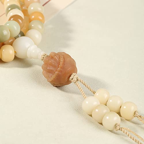 Perles de racine de Bodhi 108 mala bouddhiste de méditation unisex