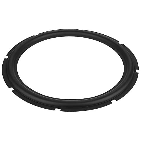 Zerone Speaker Rubber Surround Edge, 12inch Perforated Rubber Edge Rings Replacement Parts for Speaker Repair or DIY (Black) Cover