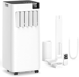 ZAFRO 10,000 BTU Portable Air Conditioners, 4 Modes Portable AC Unit with Fast Cooling/Energy Efficient/Remote/24Hrs Timer for Bedroom/Dorms/Indoor Rooms, White