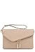 FashionPuzzle Envelope Wristlet Clutch Crossbody Bag with Chain Strap (Nude) One Size