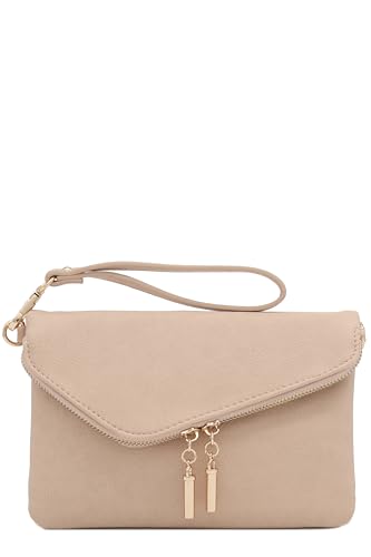 FashionPuzzle Envelope Wristlet Clutch Crossbody Bag with Chain Strap - Image 3