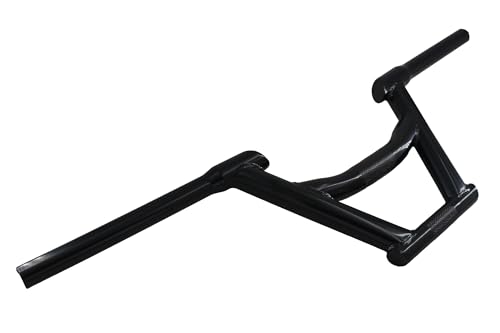 BMX Handlebar 710mm Length 31.8mm/22.2mm Clamp Black and Chrome (Black)
