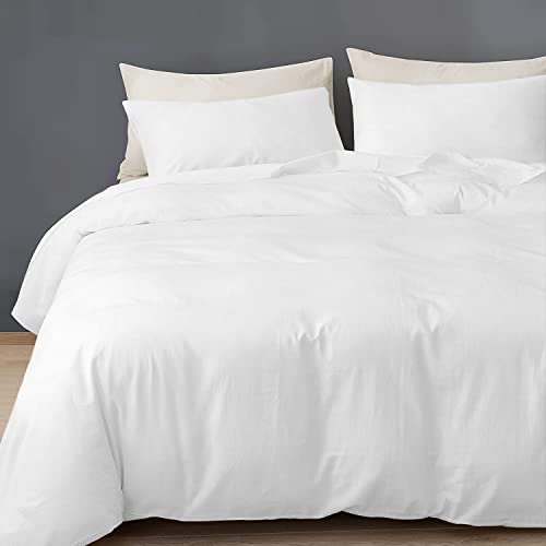 GREATOYAR Juego de Nórdica,Juego de Funda de Edredón, Set de 3 Piezas, 1 Funda Nórdica, 1 Sábana Bajera Ajustable, 1 Funda de Almohada, 100% Poliéster, Transpirable, para Cama 90cm, Blanco