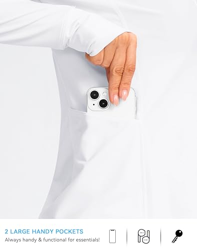 SANTINY Women's Rash Guard UPF50+ SPF UV Protection Long Sleeve Swimsuit Top with Pockets Zip Front Swim Shirts Woman4