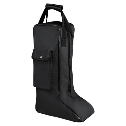 Portable Boots Storage Bag, Oxford Equestrian Boot Bag with Handle, Cowboy Boot Travel Bag with Outer Pocket for Cowboy Boots, Snow Boots, Travel and Daily Use