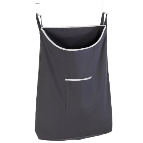 WENKO Portabiancheria sopraporta Canguro grigio CapacitĂ : 65 l, Cotone, 52 x 81 x 10 cm, Grigio