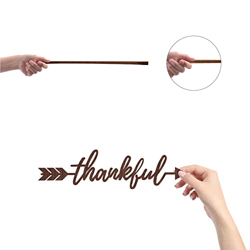 Creatcabin Thankful Arrow Wood Cutout Sign Wooden Wall Art Decor Wood Word Sculpture Signs Rustic Farmhouse For Housewarming Home Front Door Entryway Wall Decoration, Brown, 11.9 X 3.1Inch #TOP2