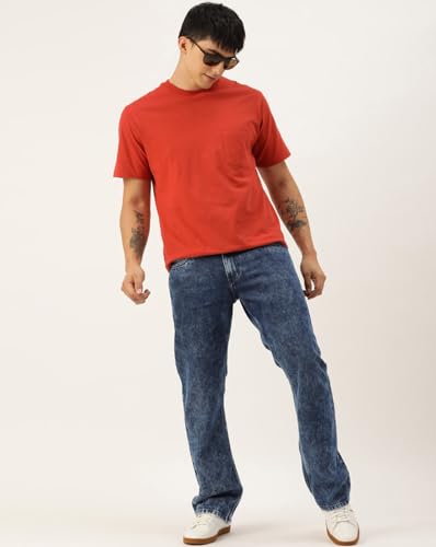 Image of BENE KLEED Men Tinted MID-Rise Solid Pure Cotton Jeans