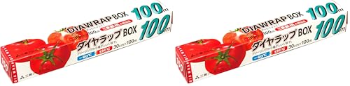 三菱アルミニウム ダイヤ ラップ BOX 業務用 透明 幅30cm×長さ100m 耐熱温度 -60度~130度 よく伸び ピタッとくっつく (× 2)