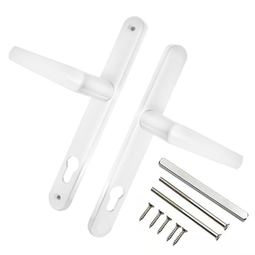 TFLPUO Tirador para puerta de casa, de aluminio, color blanco, juego de picaportes para puerta interior, juego con herraje de 85 mm