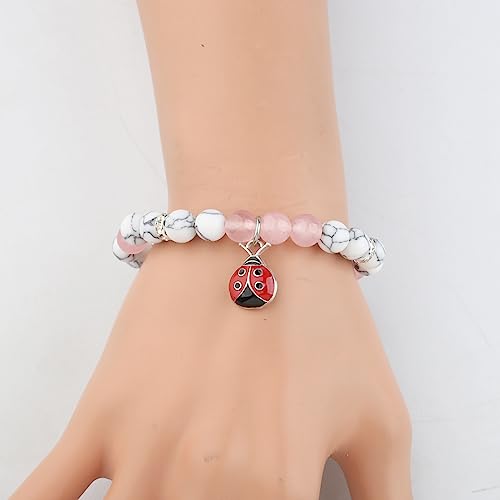 Image of BAUNA Ladybug Bracelet Good Luck Gift for Ladybug Fan Always Remember You Are Stronger